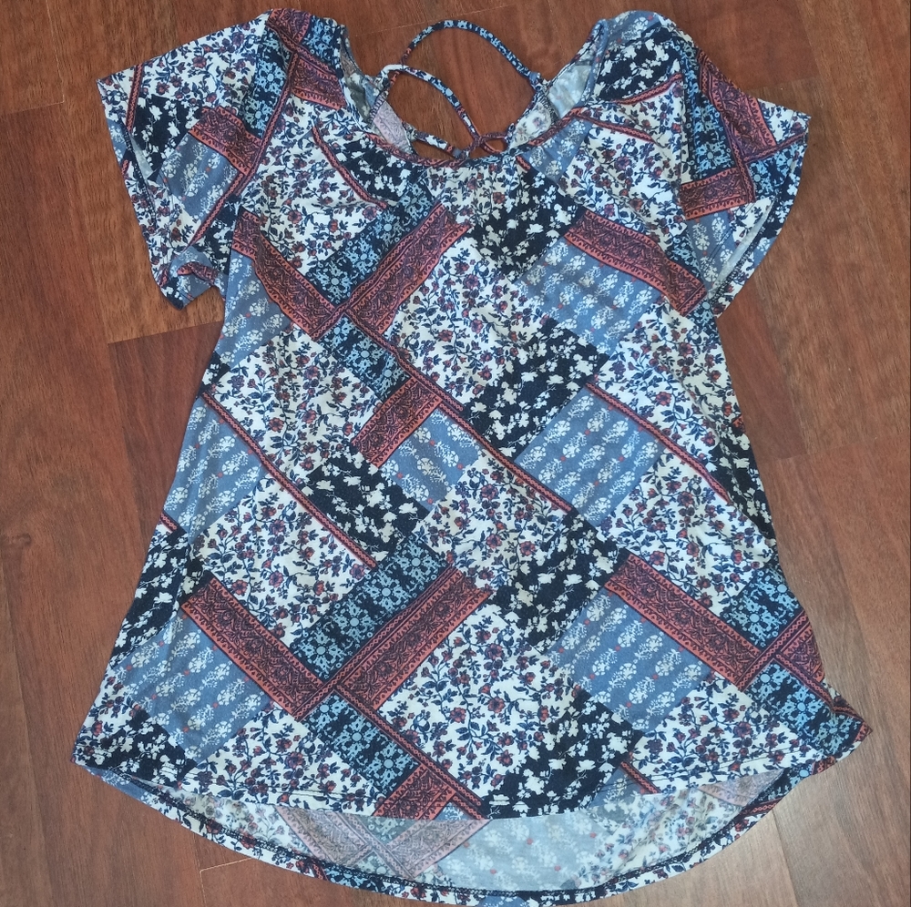 Patchwork Design Ladies Shirt